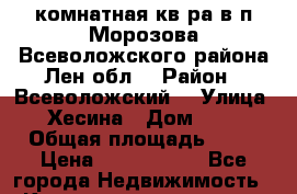 1 комнатная кв-ра в п.Морозова Всеволожского района Лен.обл. › Район ­ Всеволожский  › Улица ­ Хесина › Дом ­ 15 › Общая площадь ­ 30 › Цена ­ 1 700 000 - Все города Недвижимость » Квартиры продажа   . Адыгея респ.,Адыгейск г.